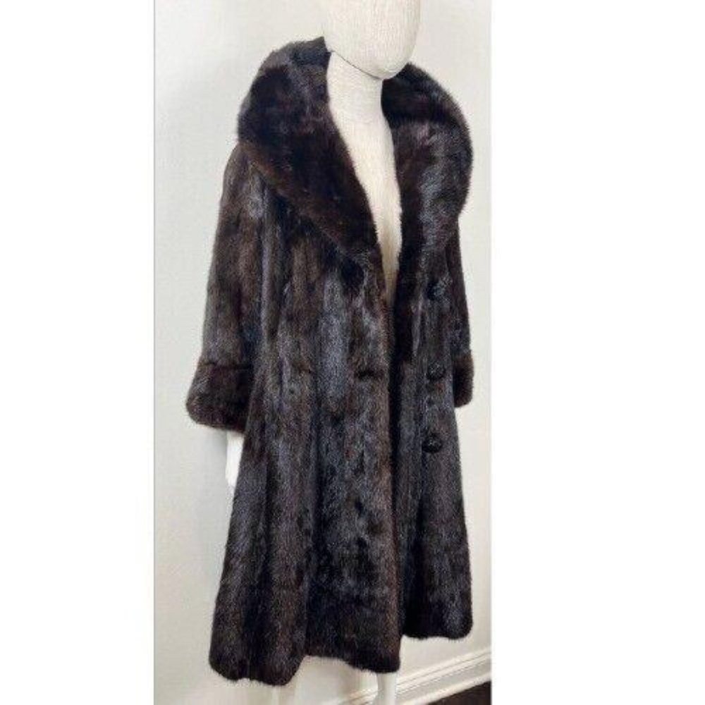 BIRGER CHRISTENSEN MINK MIDI SWING COAT M/L - Picture 12 of 16
